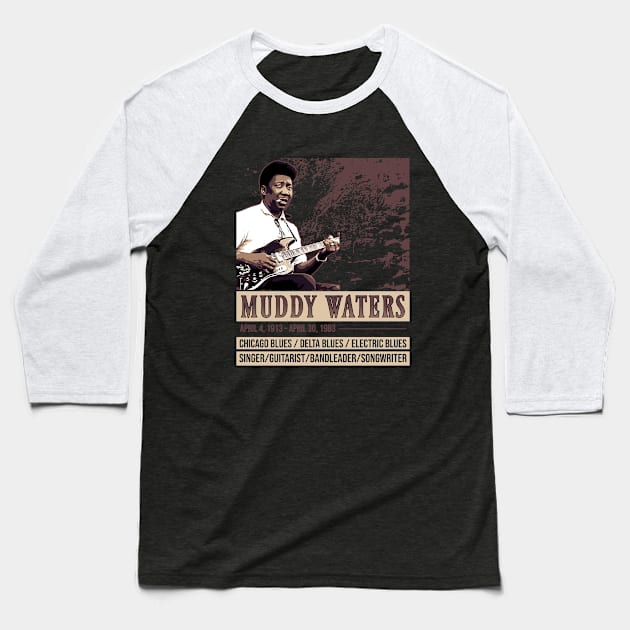 Muddy Waters // Blues legend Baseball T-Shirt by Degiab